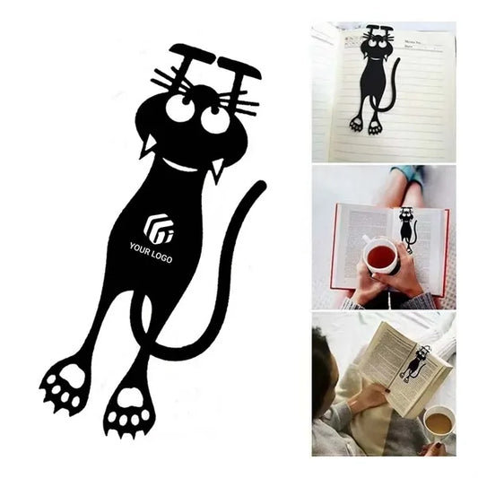 Personalized smooth plastic cute cat reading bookmark