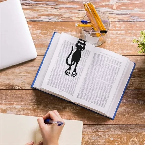 Personalized smooth plastic cute cat reading bookmark