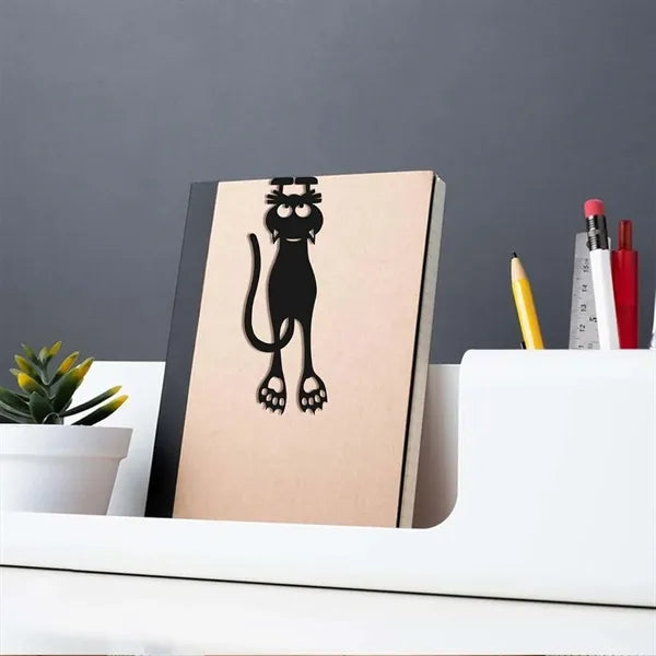 Personalized smooth plastic cute cat reading bookmark