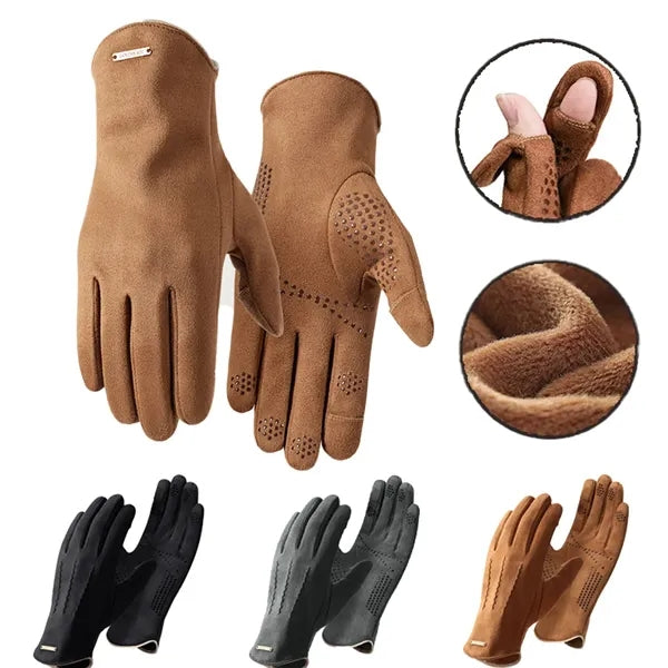 Winter Suede Fleece Lined Gloves