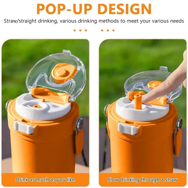 Large Capacity Travel Car Stainless Steel Thermos Bottle