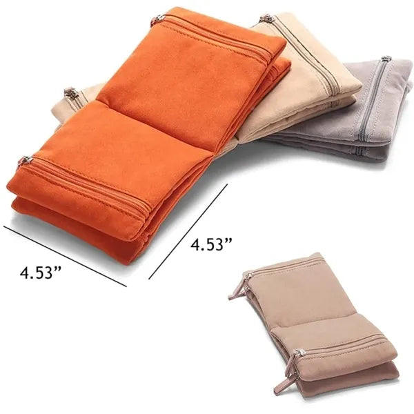 Foldable Anti Wear Velvet Jewelry Storage Bag With 4 Pouch