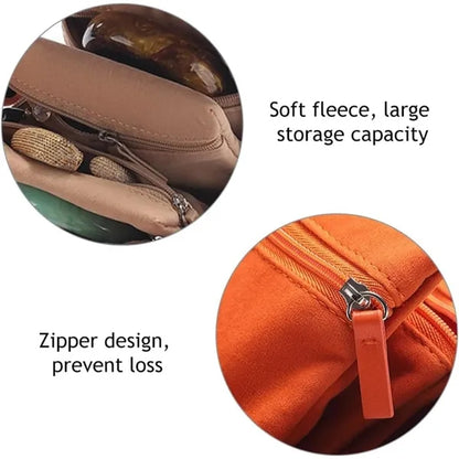 Foldable Anti Wear Velvet Jewelry Storage Bag With 4 Pouch