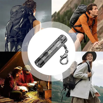 Mini Keychain Light Super Bright Flashlight Rechargeable USB