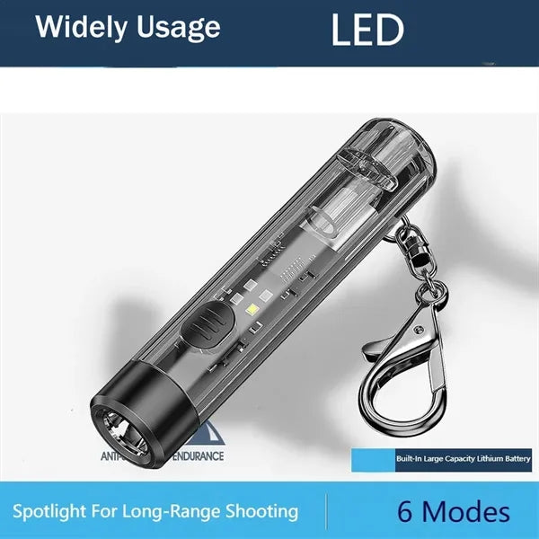 Mini Keychain Light Super Bright Flashlight Rechargeable USB
