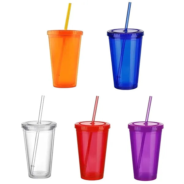 EcoFriendly Upgraded Double Wall Plastic Tumbler