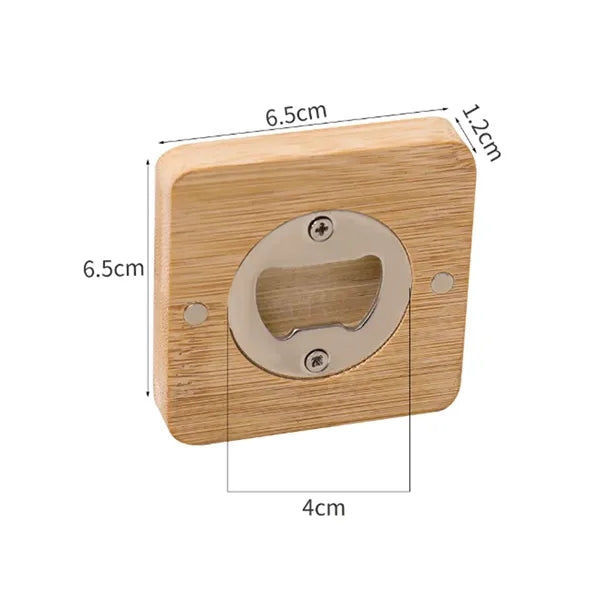 Magnetic Wooden Bottle Opener Custom Laser Engravable