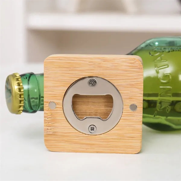 Magnetic Wooden Bottle Opener Custom Laser Engravable