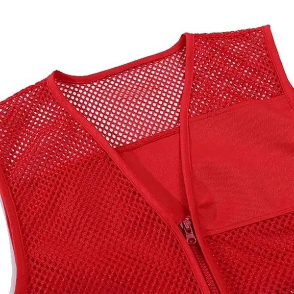 Mesh Volunteer Unisex Zipper Sleeveless Vest Waistcoat