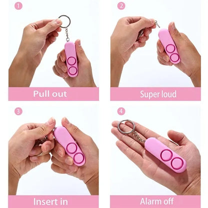 Portable loud siren personal safety alarm with key chain