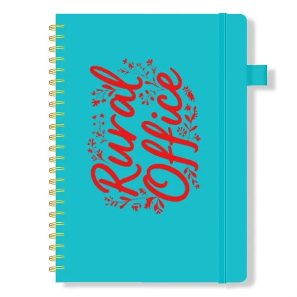 Soft 5" x 7" Spiral Journal Notebook W/Pen Loop