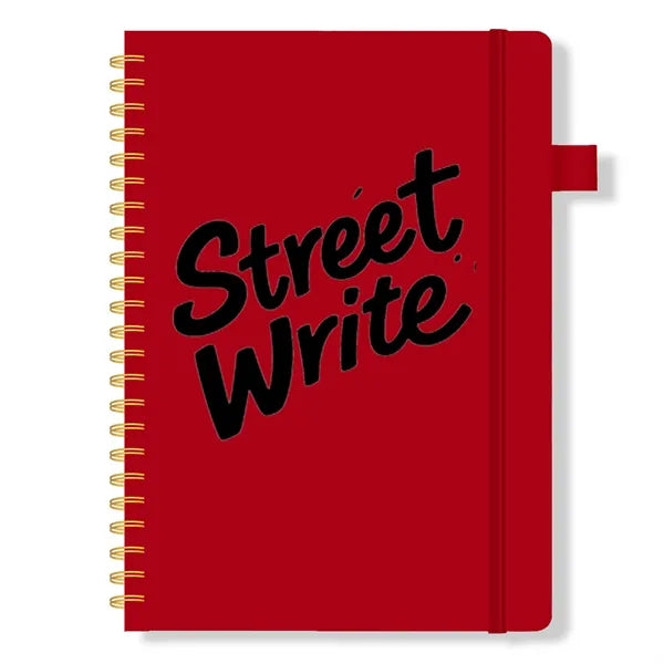 Soft 5" x 7" Spiral Journal Notebook W/Pen Loop