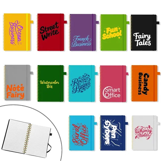 Soft 5" x 7" Spiral Journal Notebook W/Pen Loop