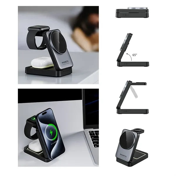 3-In-1foldable Wireless Magnetic Charger For With Magsafe