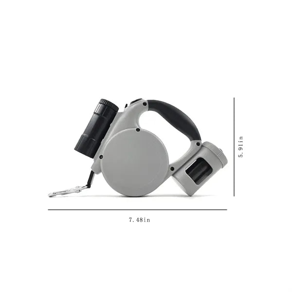 16FT Retractable Dog Leash With Led Flash Light & Poop Bag