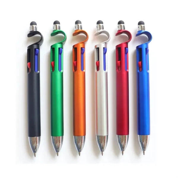 4 in 1 Multicolor Pen with Phone Stand
