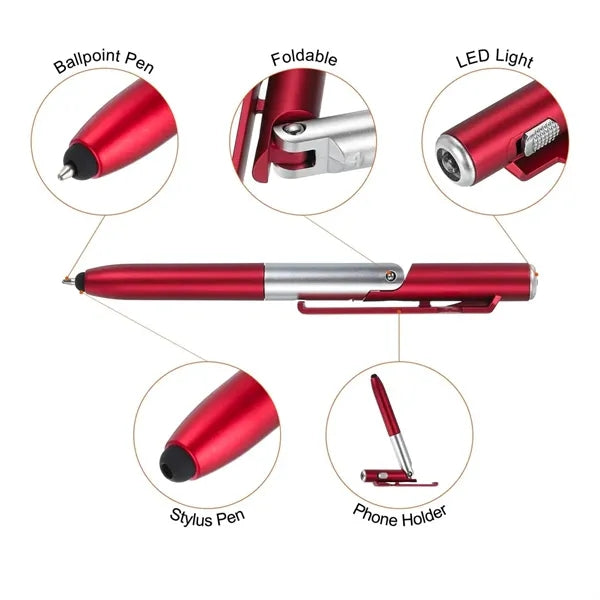 Multifunctional Ballpoint Pen with LED Light and Phone Stand