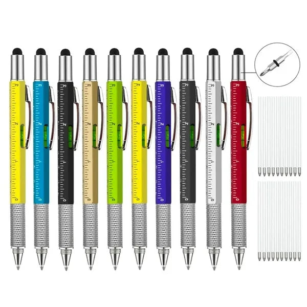 6 in 1 Multifunction Tool Pen with Ruler Stylus Screwdrivers