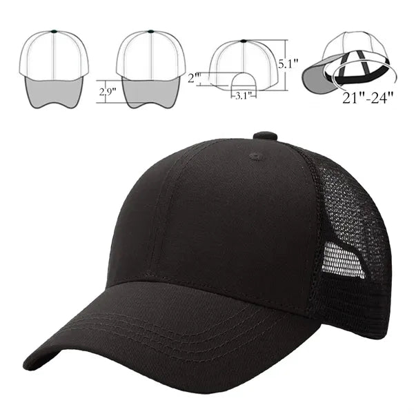 6-Pack Cotton Breathable Trucker Baseball Caps