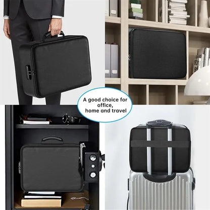 Portable travel storage fireproof document bag with lock