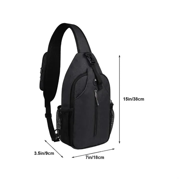 Anti-Theft Crossbody Sling Bag w/ Earphone Port Mash Pockets