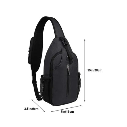 Anti-Theft Crossbody Sling Bag w/ Earphone Port Mash Pockets