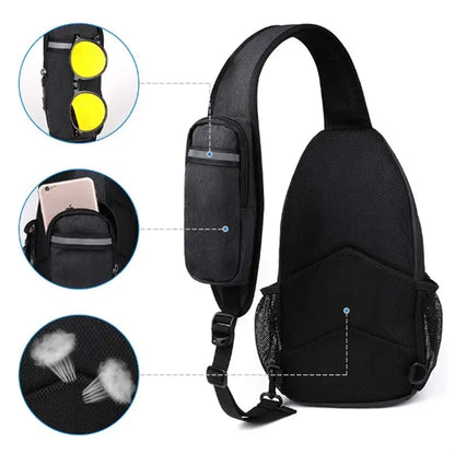 Anti-Theft Crossbody Sling Bag w/ Earphone Port Mash Pockets