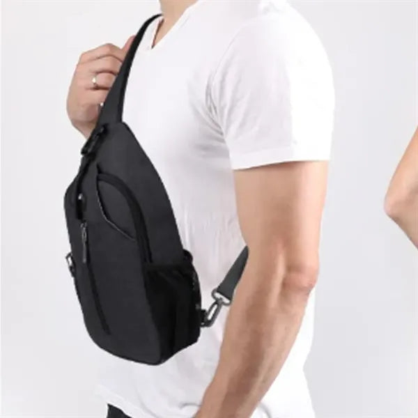 Anti-Theft Crossbody Sling Bag w/ Earphone Port Mash Pockets