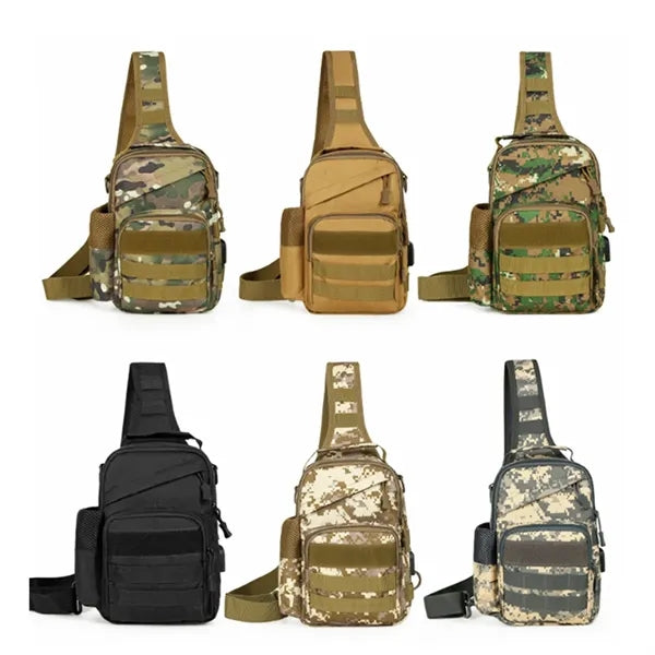 Tactical Outdoor Sling Crossbody Lure Bag w/ USB Port
