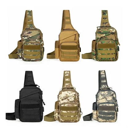 Tactical Outdoor Sling Crossbody Lure Bag w/ USB Port