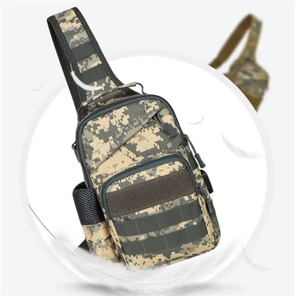 Tactical Outdoor Sling Crossbody Lure Bag w/ USB Port