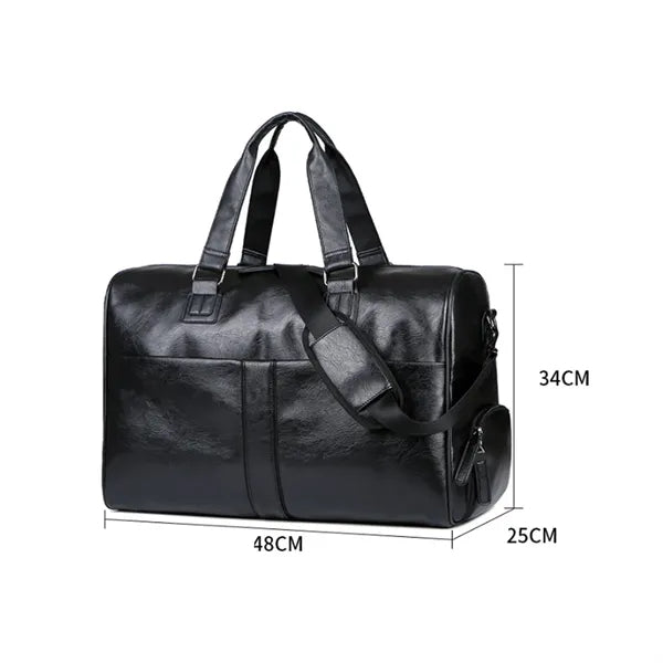 13'' PU Leather Gym Duffel Bag with Dry Wet Separation