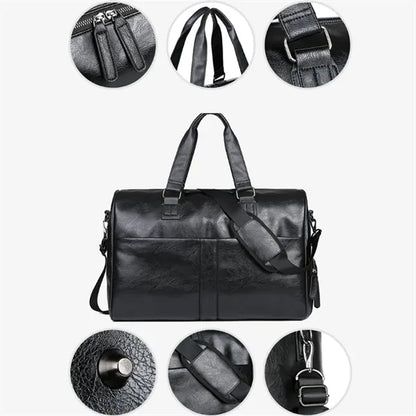 13'' PU Leather Gym Duffel Bag with Dry Wet Separation