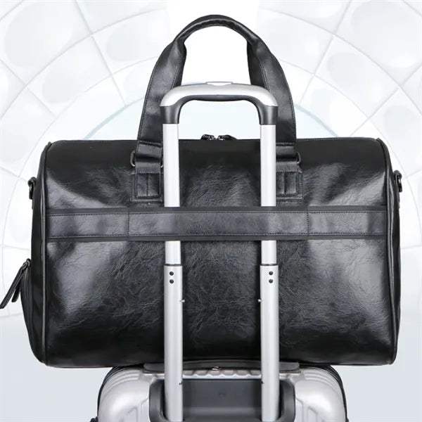13'' PU Leather Gym Duffel Bag with Dry Wet Separation