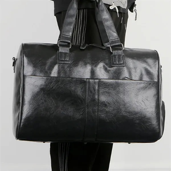 13'' PU Leather Gym Duffel Bag with Dry Wet Separation