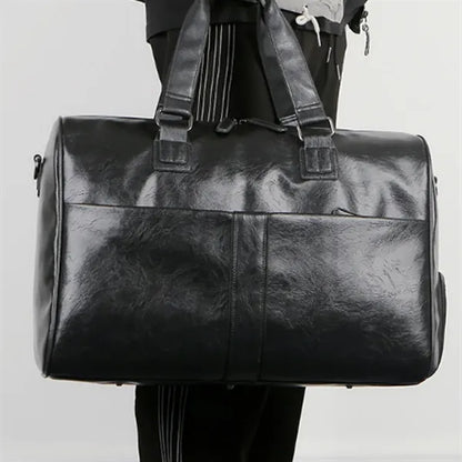 13'' PU Leather Gym Duffel Bag with Dry Wet Separation