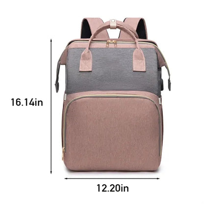 Versatile baby diaper bag backpack with USB charging port