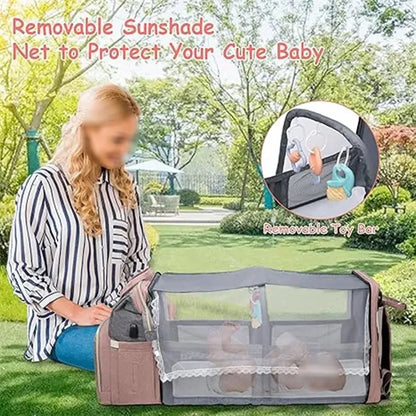 Versatile baby diaper bag backpack with USB charging port