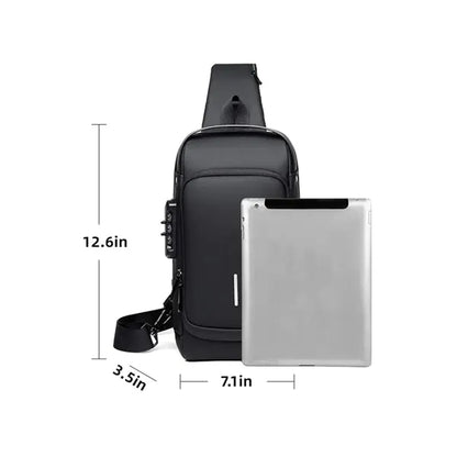 Waterproof Anti-Theft Crossbody Sling Bag w/ Integrated Lock