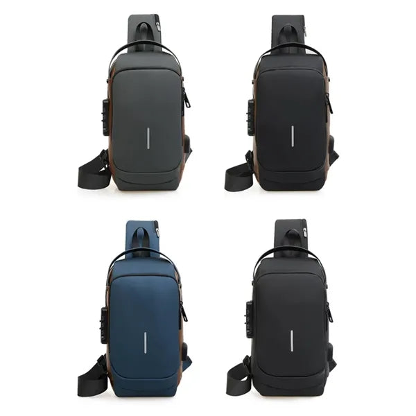 Waterproof Anti-Theft Crossbody Sling Bag w/ Integrated Lock
