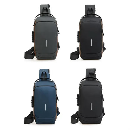 Waterproof Anti-Theft Crossbody Sling Bag w/ Integrated Lock