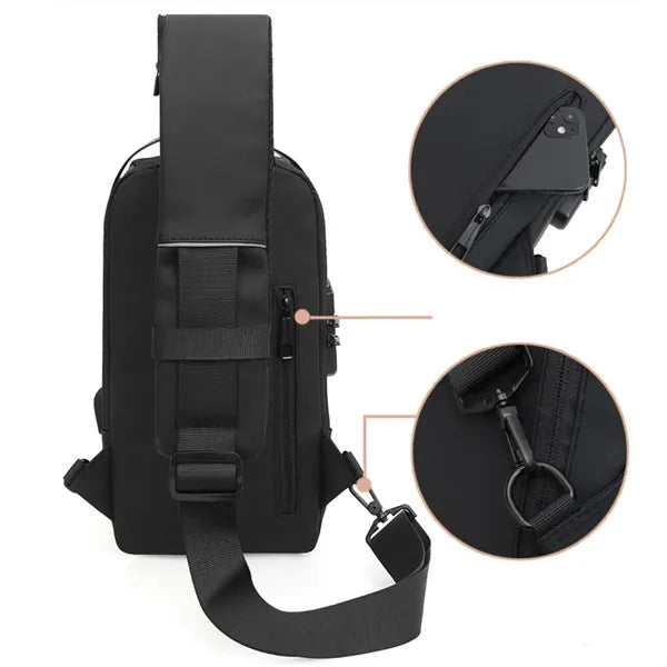 Waterproof Anti-Theft Crossbody Sling Bag w/ Integrated Lock