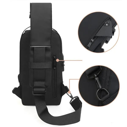 Waterproof Anti-Theft Crossbody Sling Bag w/ Integrated Lock