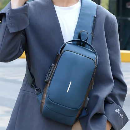 Waterproof Anti-Theft Crossbody Sling Bag w/ Integrated Lock