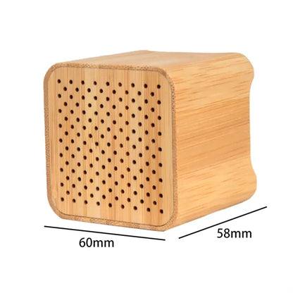 Eco-Friendly Bamboo Wood Cube Bluetooth Wireless Speaker