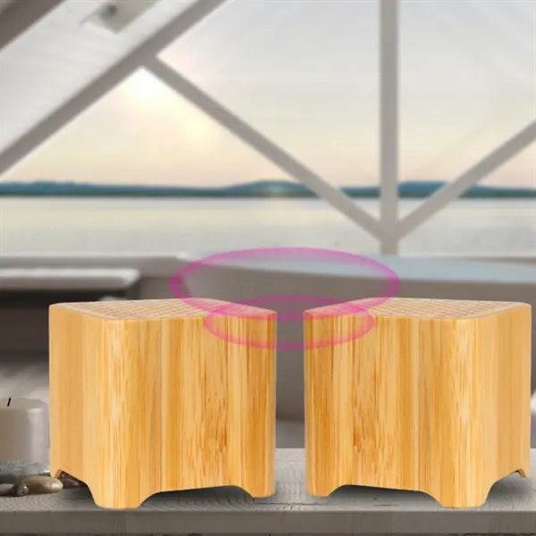 Eco-Friendly Bamboo Wood Cube Bluetooth Wireless Speaker