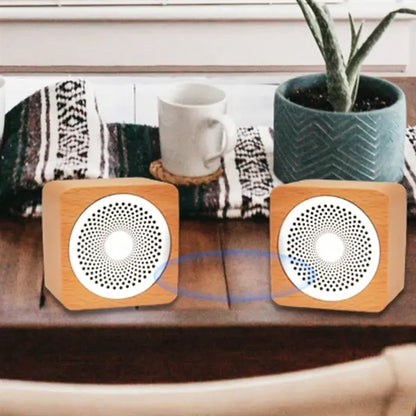 Natural Cube Wood Bluetooth Wireless Speaker