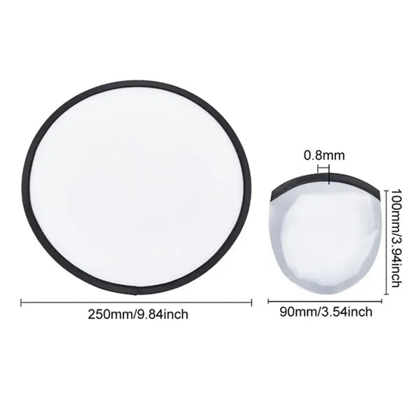 Customizable Foldable Flying Disc Hand Fan w/ Pouch