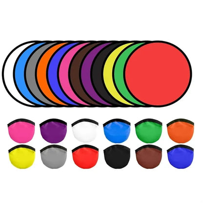 Customizable Foldable Flying Disc Hand Fan w/ Pouch