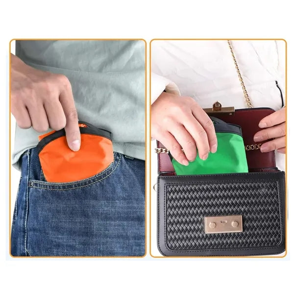 Customizable Foldable Flying Disc Hand Fan w/ Pouch